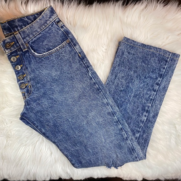 CARMAR High Rise Button Fly Acid Wash Jeans 23 - Picture 3 of 15